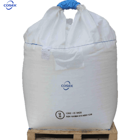 COSEK white UN certified dangerous goods ton bags, chemical/hazardous waste transport container bags