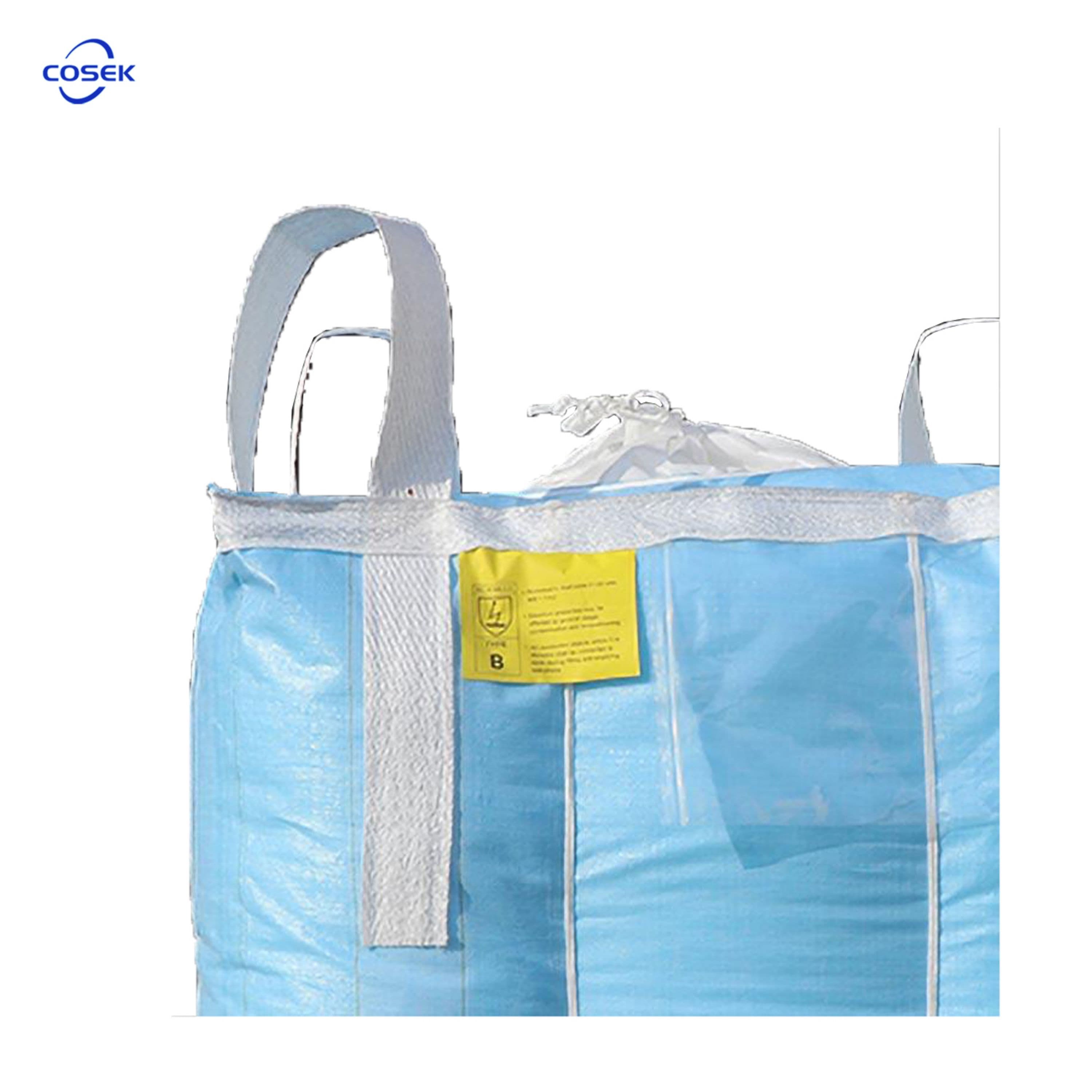 COSEK Light Blue Food Grade Ton Bag Visible Content Design Edible Sugar/Flour/Grain Container Bag