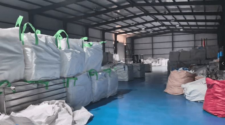 Forklift handling industrial goods