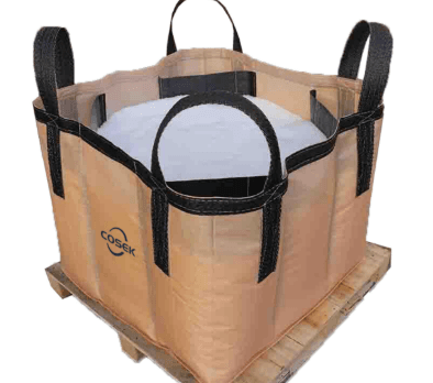 COSEK Brown Square Bottom Ton Bag Black Handle Anti slip Design Industrial Material Storage Container Bag